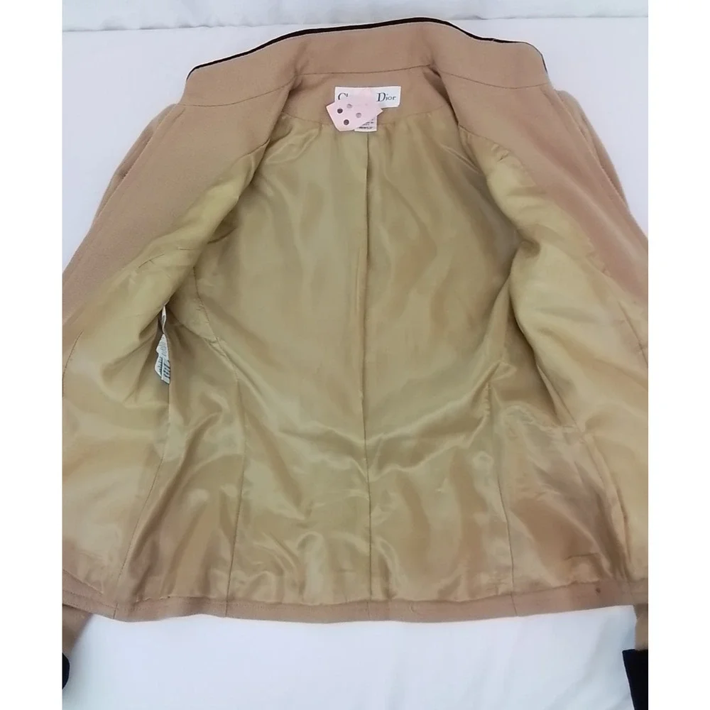 Christian Dior Skirt Suit Set Women's 4 Brown/Black Velvet Jacket + Skirt #J3401
